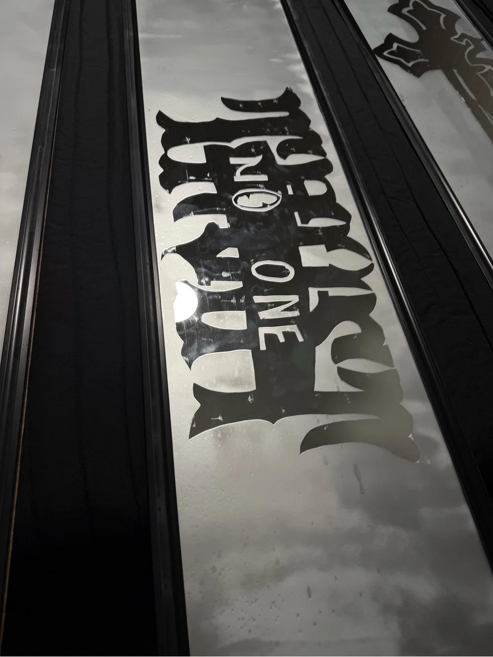 Black and Silver Gothic Wall Mirror Panel- TRUST NO ONE  - Home Wall Decor